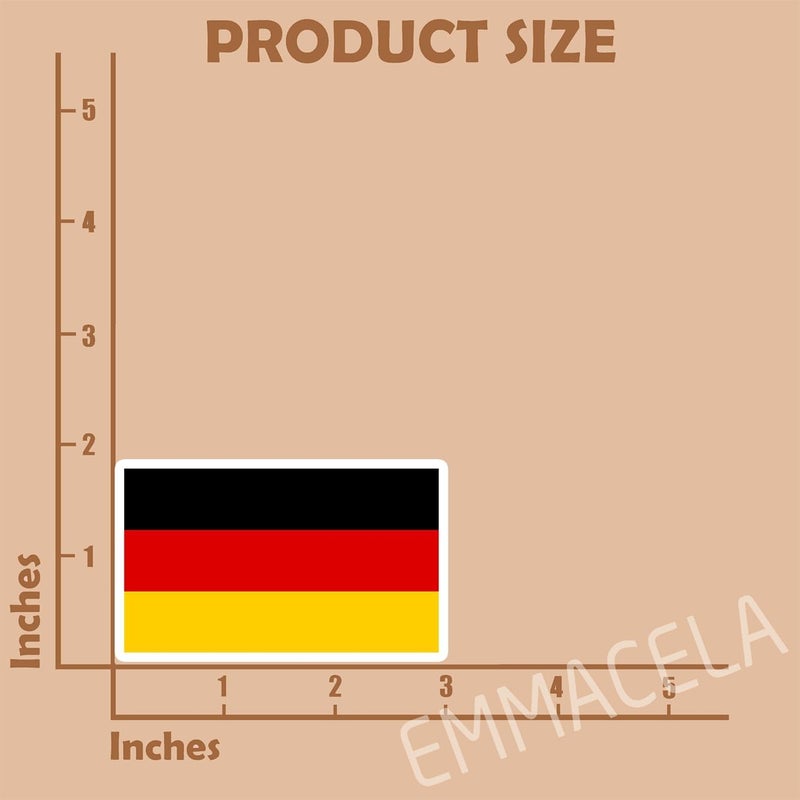 EMMACELA (3PCS) Germany Flag stickers, Countries Flag Stickers - Waterproof Vinyl Decals For Laptops, Tumblers, Water Bottles, Books, Scrapbooks, Size 3 x 1.8 - Image 2